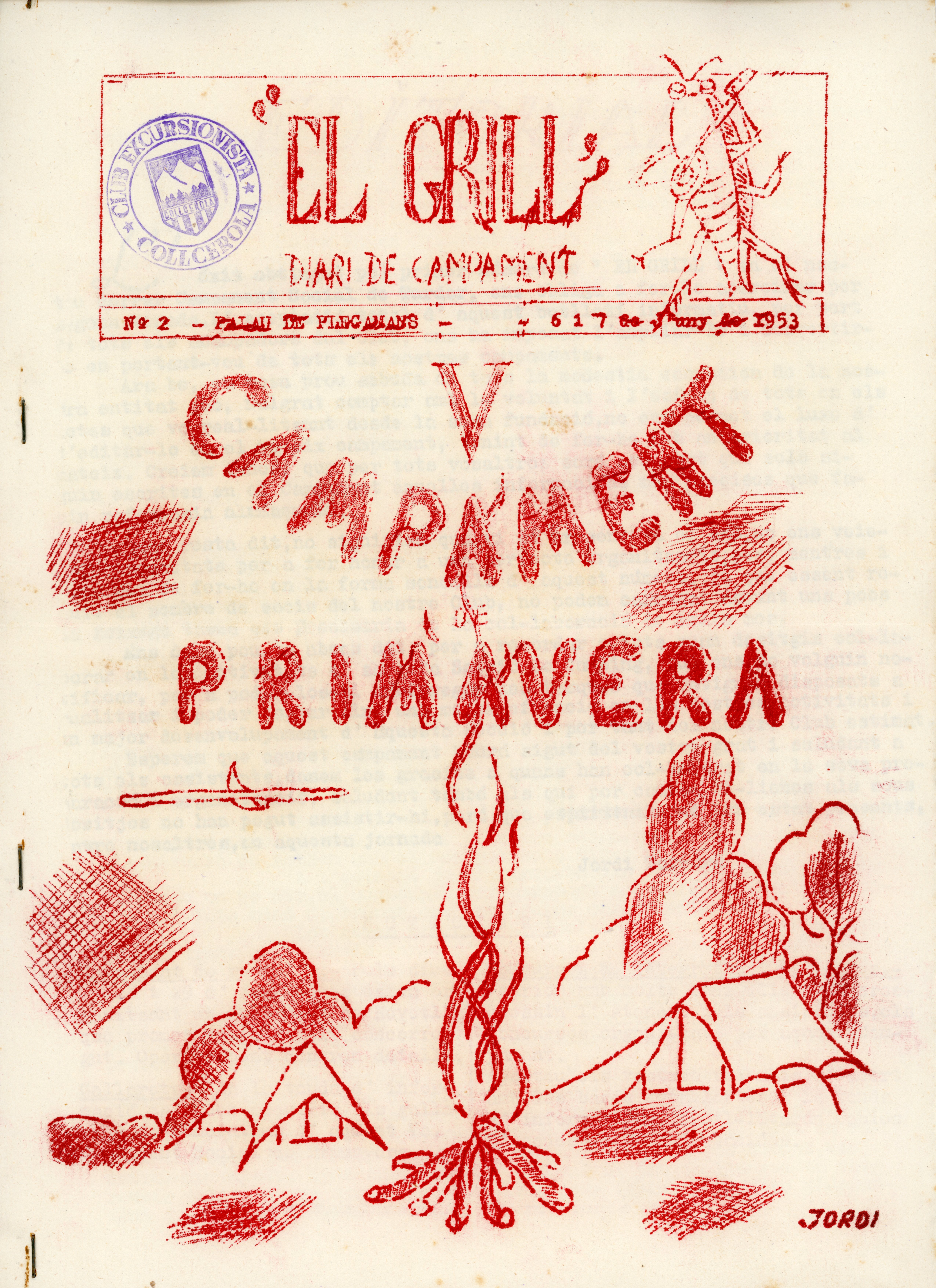 "El Grill" Diari de Campament : V Campament de Primavera : Palau de Plegamans - Portada